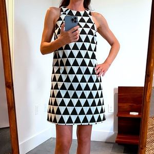 ASOS Jacquard Triangle Shift Dress Black & White